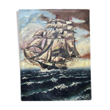 Tableau ancien, Marine début XX siècle