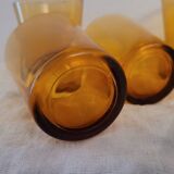 Set of 5 amber glasses Véréco – France – 1970s