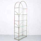 Hollywood Regency glass and chrome library