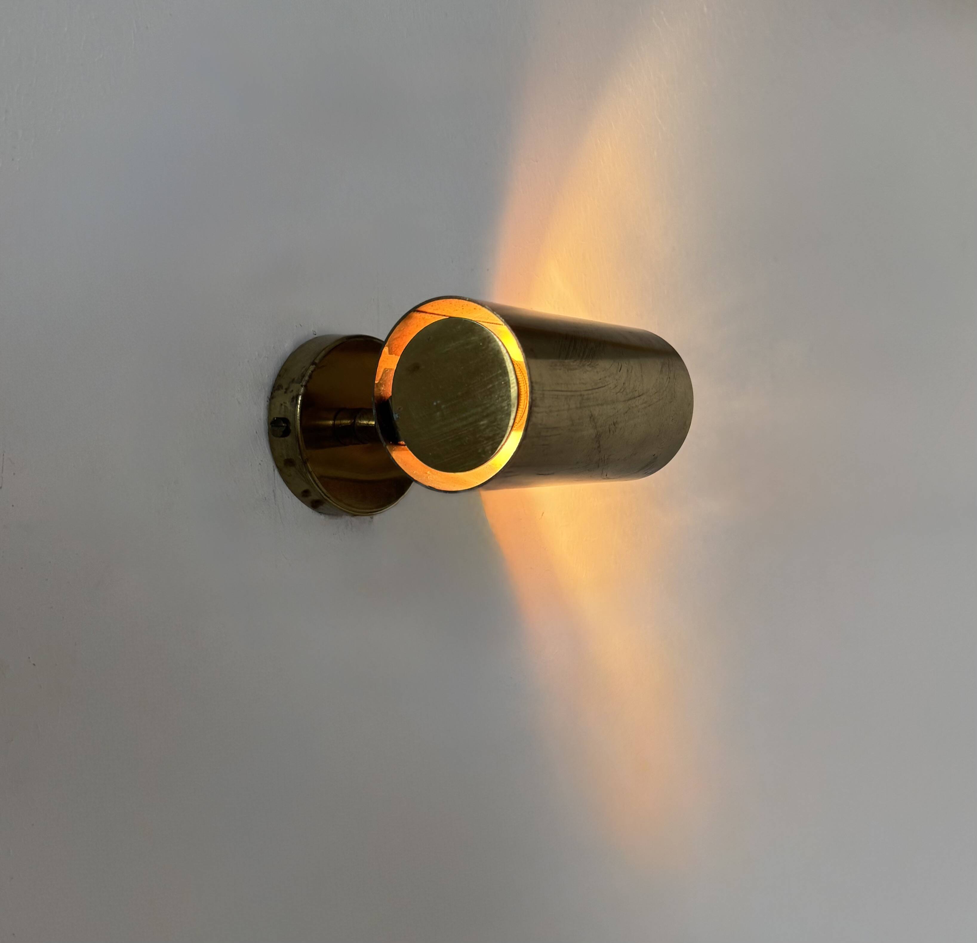 Applique vintage laiton orientable, France, 1950