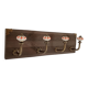 Wall-mounted coat rack wood metal ceramic 40 cm 4 hooks floral patterns