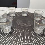 6 Verres ancien liqueur et 1 plat support offert