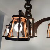 50s wooden chandelier