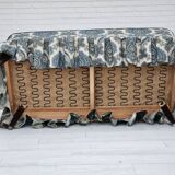 1970s, Danish 2-seater sofa, blue/white furniture fabric, beech wood.