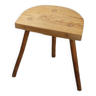 Raw wood tripod stool