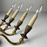 Vintage bronze wall lamps, Italy, 1950s, set of 2