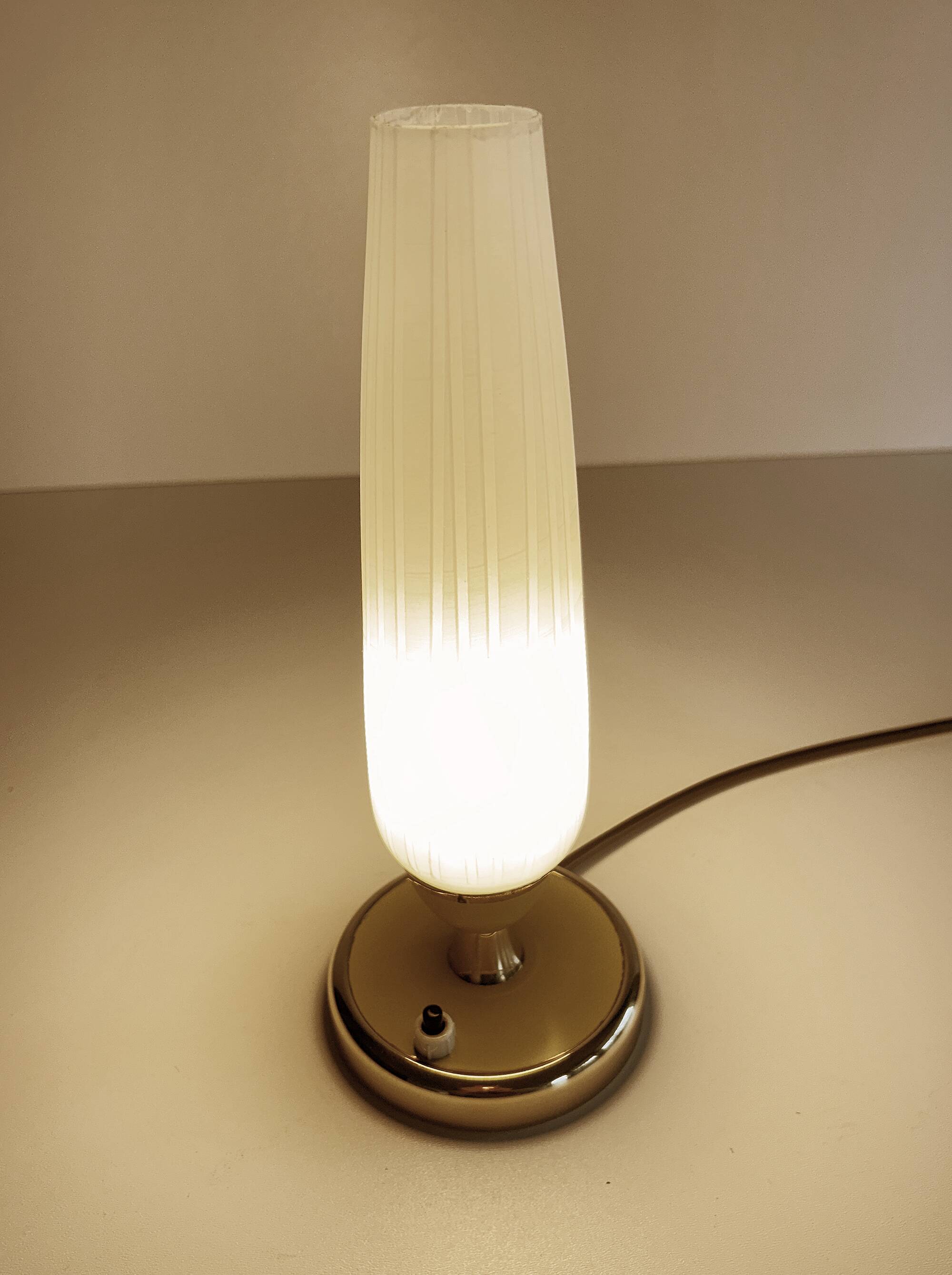 Vintage Lamp 50s Glass, Brass Glass, Yellow