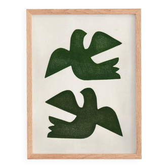 Birds painting 30x40cm signed eawy