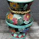 Vallauris vase signed JTF AC - Floral decoration - H 30 cm