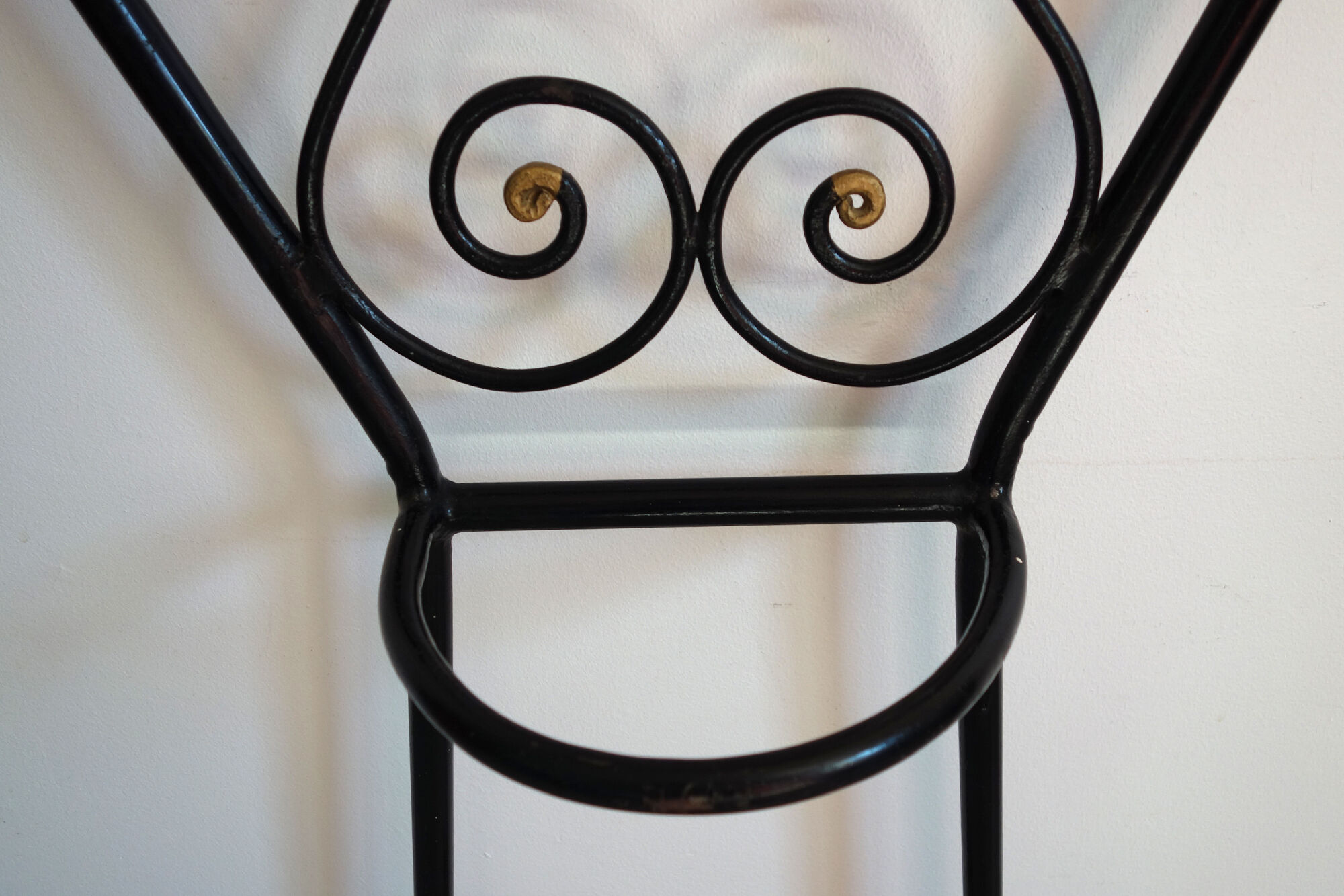 Vintage iron coat rack with mirror
