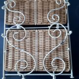 Rattan shelf and wrought iron