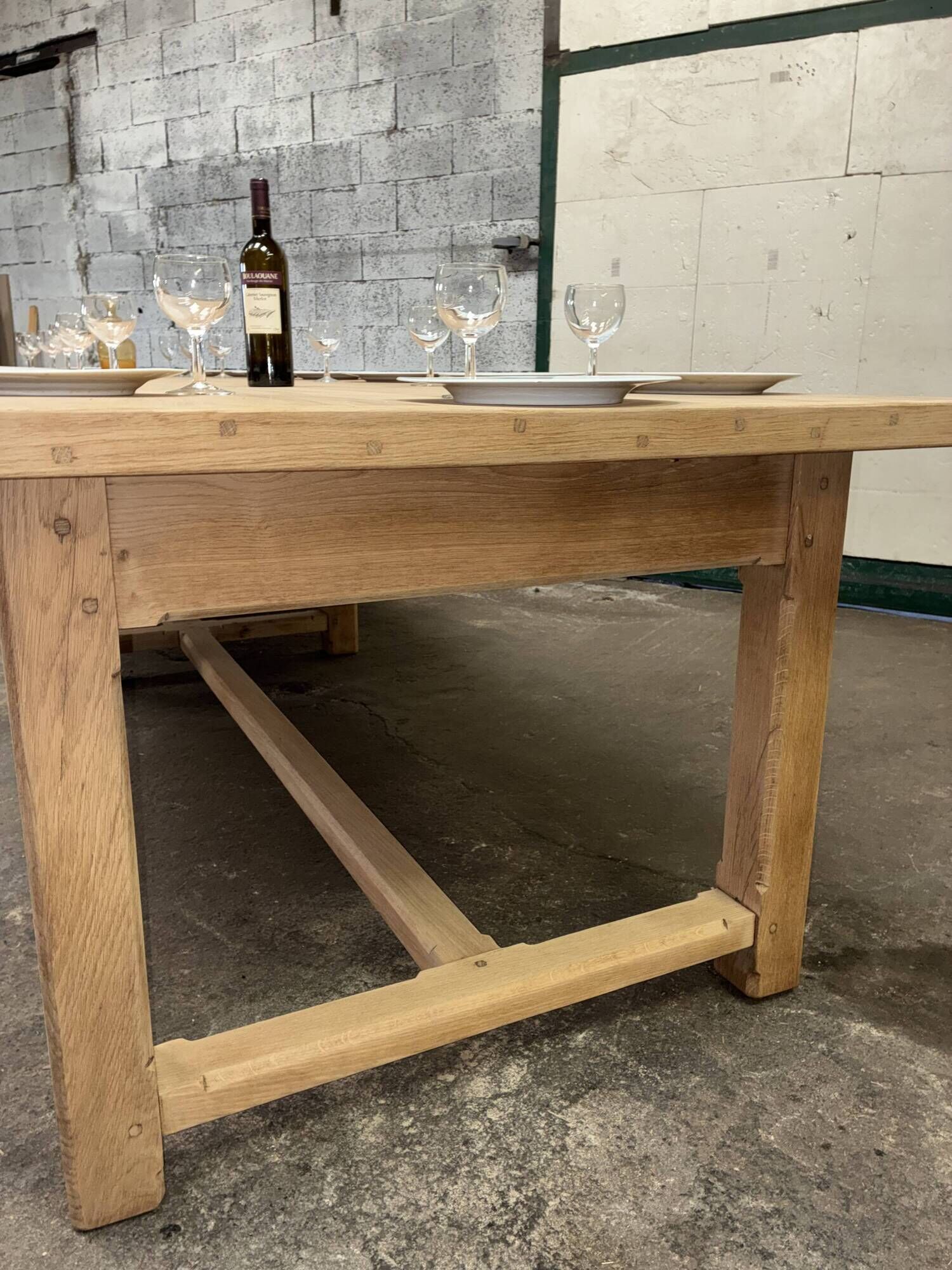 Solid oak farmhouse table