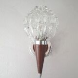 Vintage teak wall lamp from the 60s with chrome