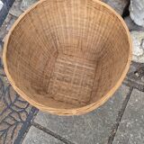 XL wicker and bamboo flowerpot 1960