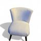 Fauteuil cocktail en tissu bouclette