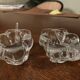Pair of blown crystal salt shakers – Daum France – 1950s/1970s