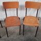 Set of 4 vintage tubular school chairs from the 60s 70s