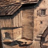 Tableau Alpin vintage années 50 - Sculpté et Pyrogravé - Ambiance Chal