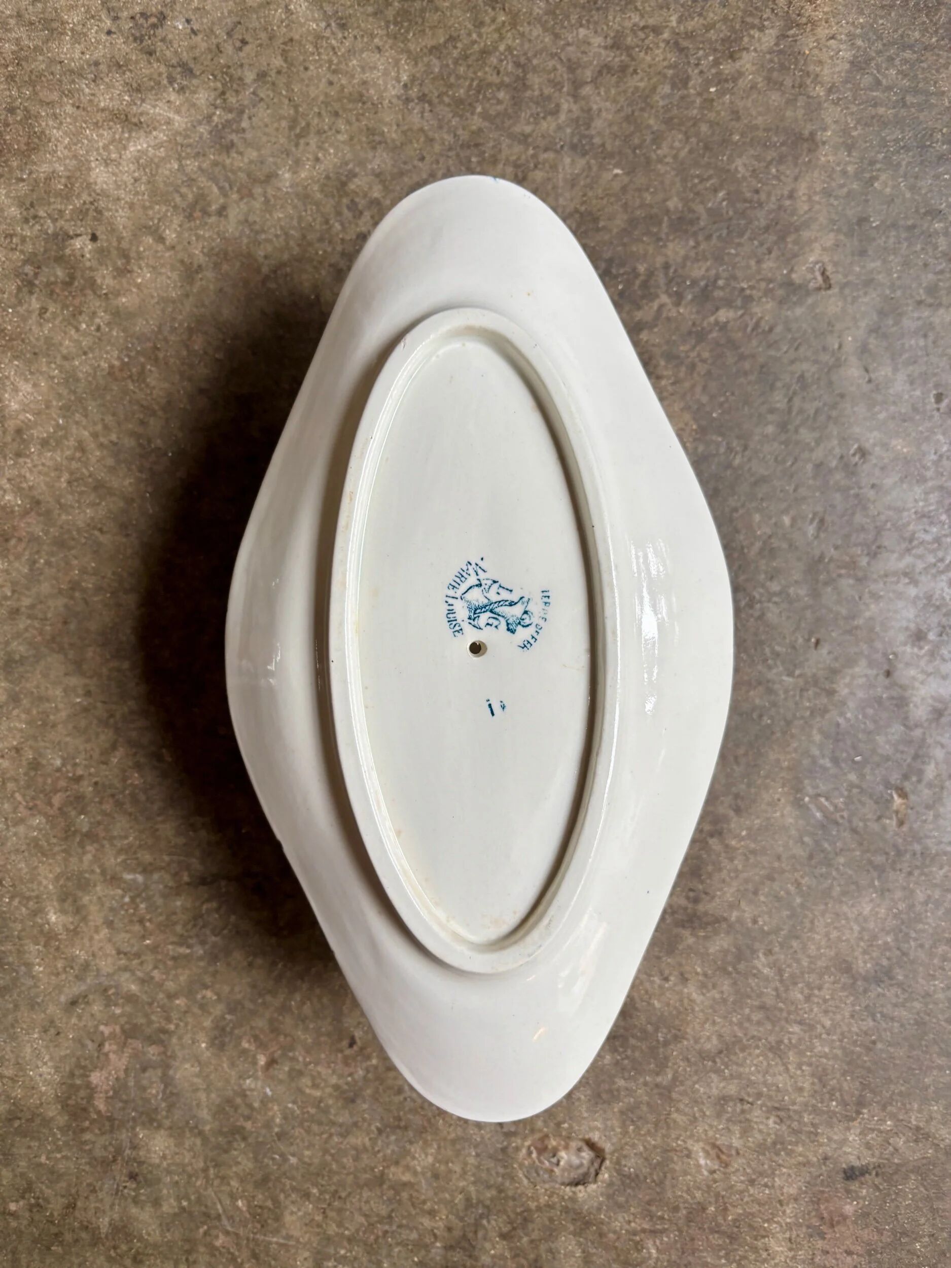 Léon Graves sauce boat in ironstone, "Marie-Louise" service.