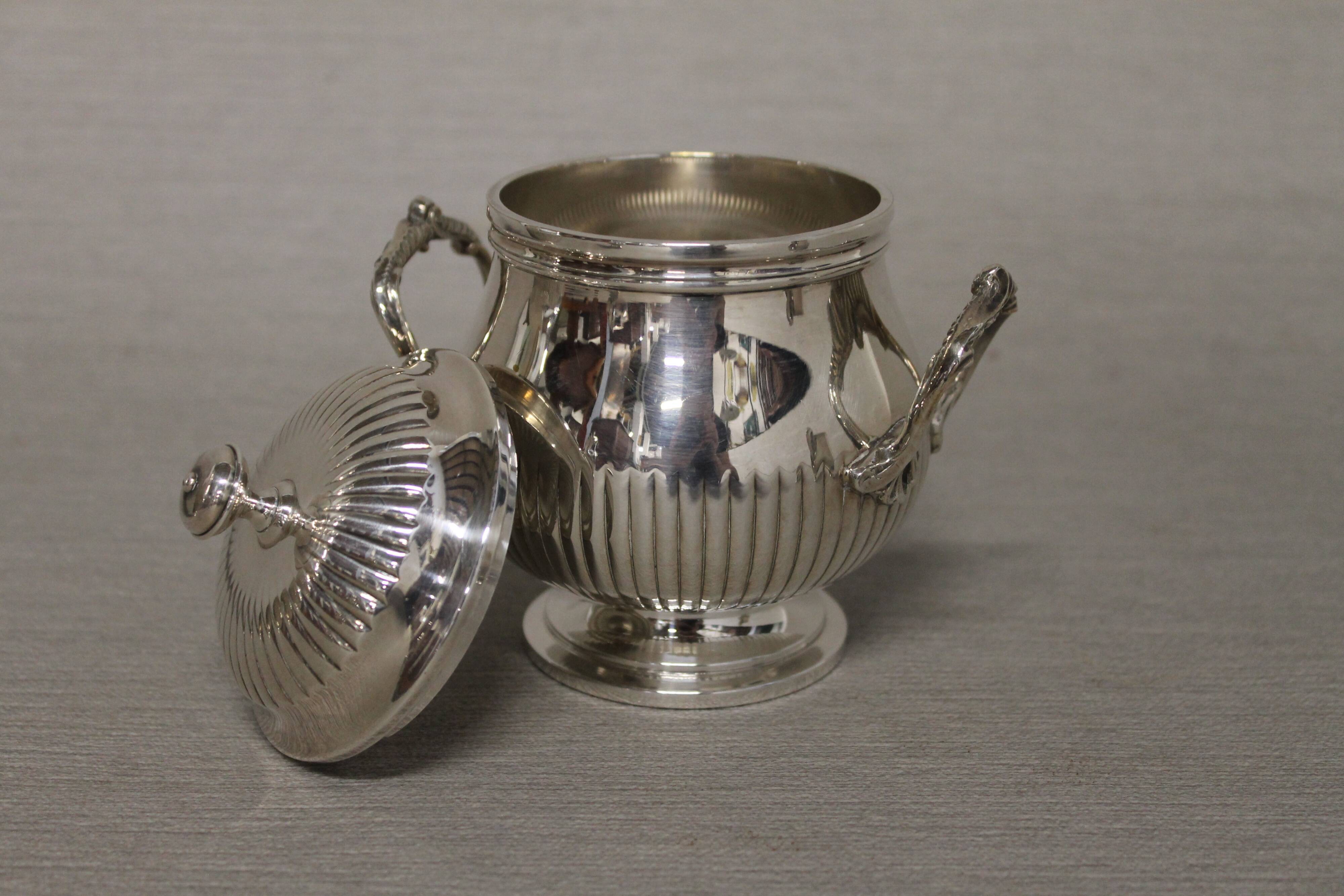 Silver metal coffee set - christofle - gallia collection