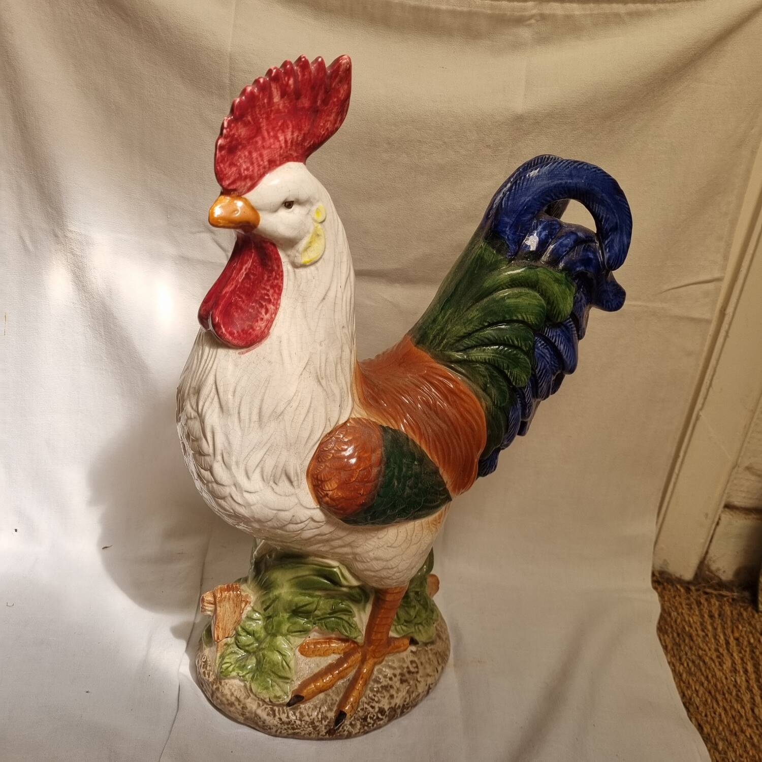 Coq en faïence Comoléra xixeme