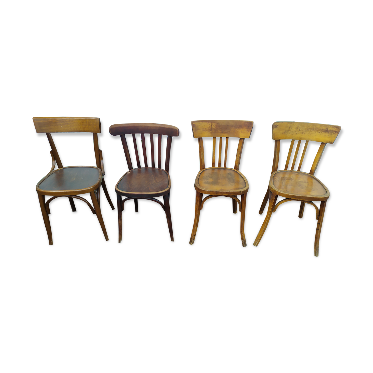 Ensemble de 4 chaises de bistrot - vintage - bar