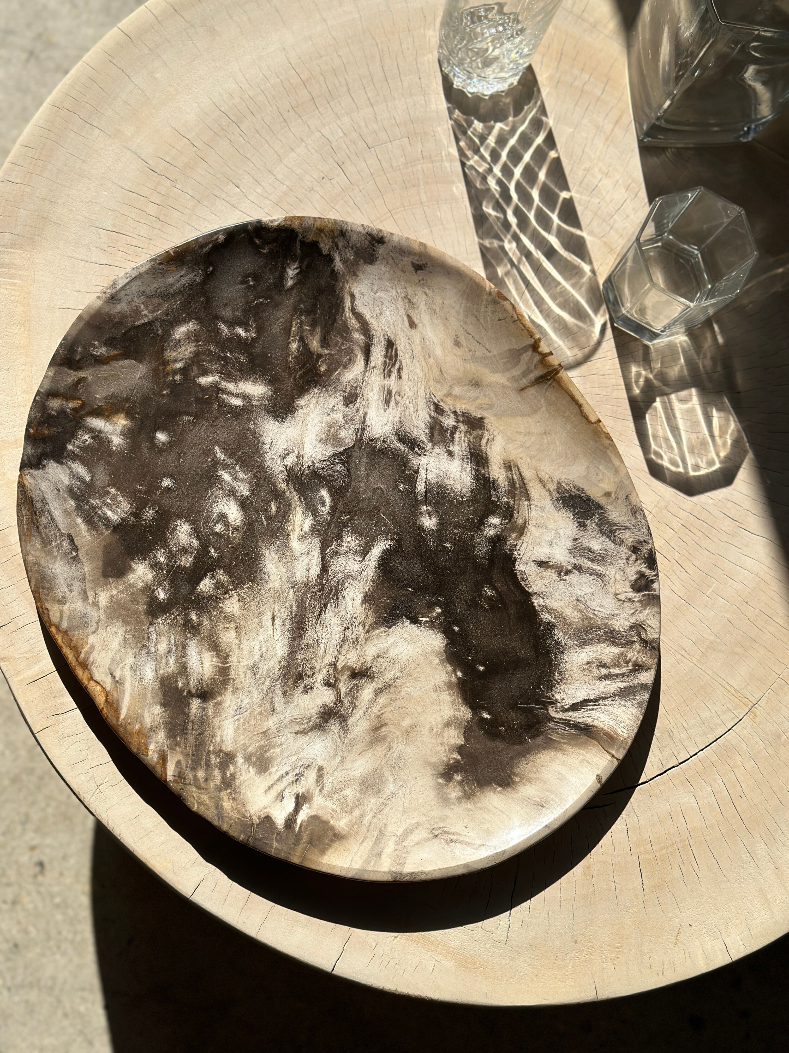 Very large empty pocket or petrified wooden flat