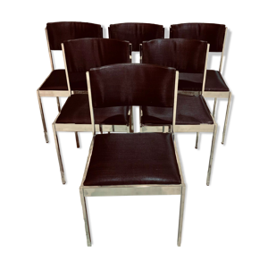 Chaises italiennes 1970 en chrome