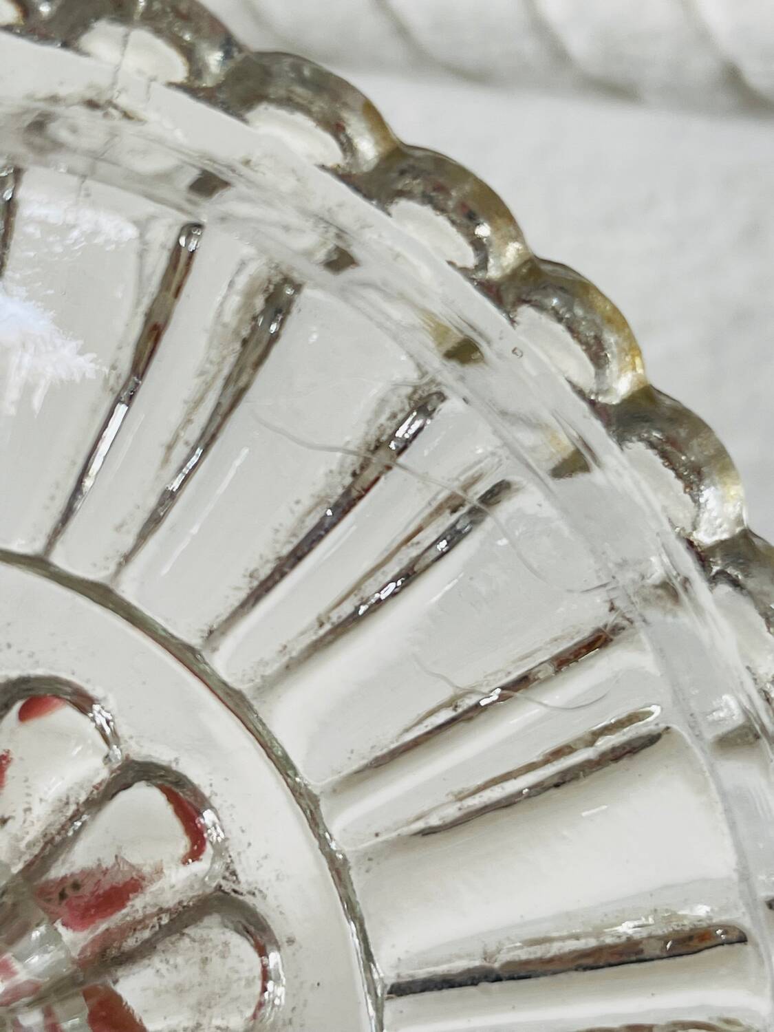 Pair of molded glass candle holders