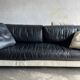 BnB Italia black and white leather sofa – 2-seater module