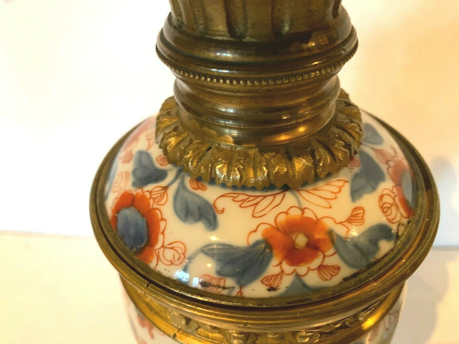 Pair of China porcelain lamp chiseled bronze 19th century