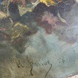 Oval painting Still life with flowers