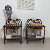 Pair of vintage 70s checkerboard bedside tables: Ref cindy