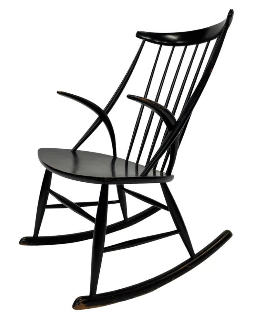 Fauteuil à bascule vintage Illum Wikkelso design danois