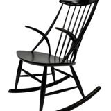 Fauteuil à bascule vintage Illum Wikkelso design danois