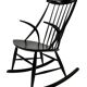 Fauteuil à bascule vintage Illum Wikkelso design danois
