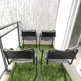4 fauteuils noir mat vintage