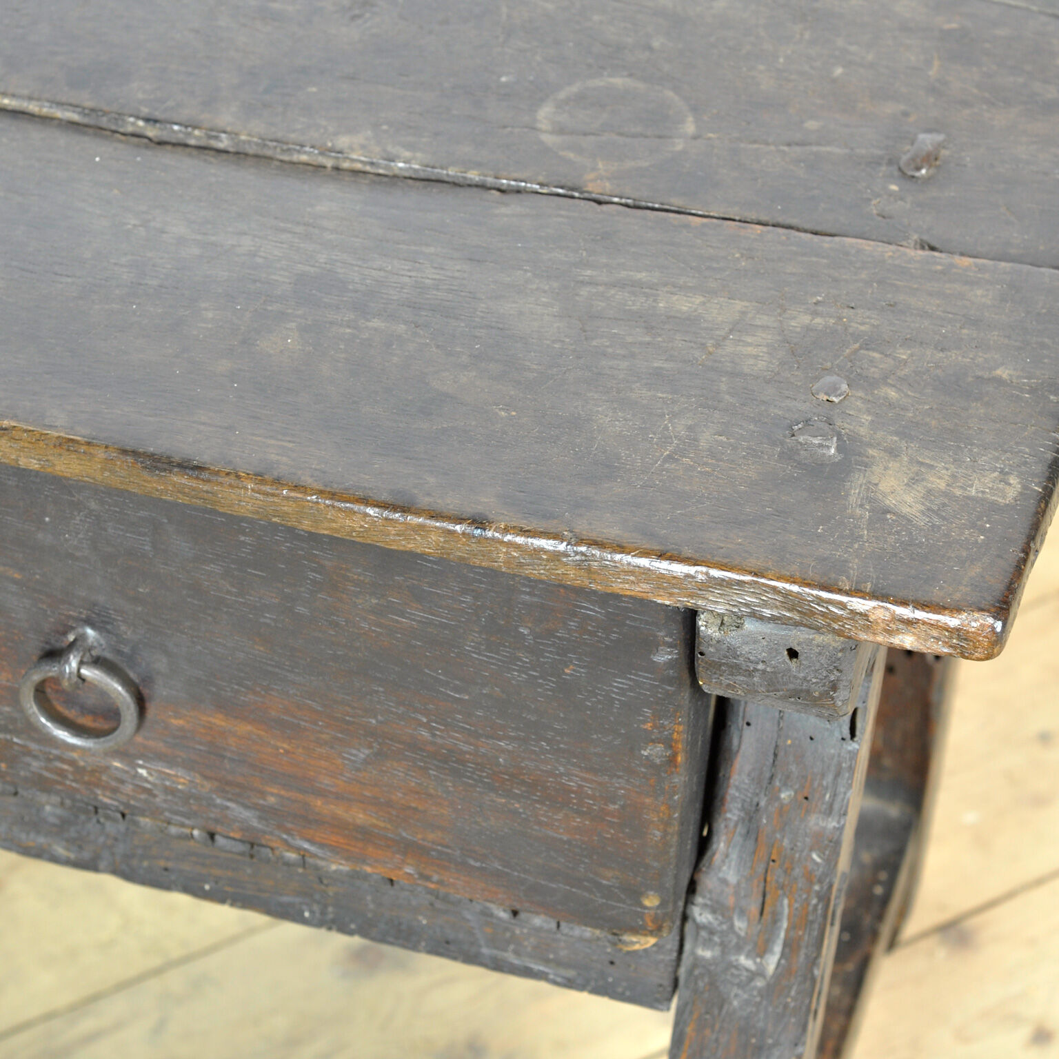 Spanish oak side table, 18th century