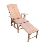 Rattan bamboo chaise longue 1920's
