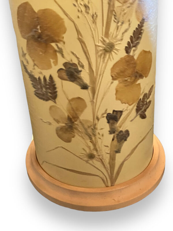 Lampe rouleau fleurs séchés années 1960