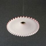 Pendant light in old glass painted red and white. New socket and cable.