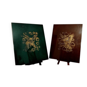 deux panneaux en laque