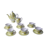 Art Deco style iridescent yellow porcelain coffee service