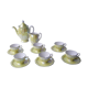 Art Deco style iridescent yellow porcelain coffee service