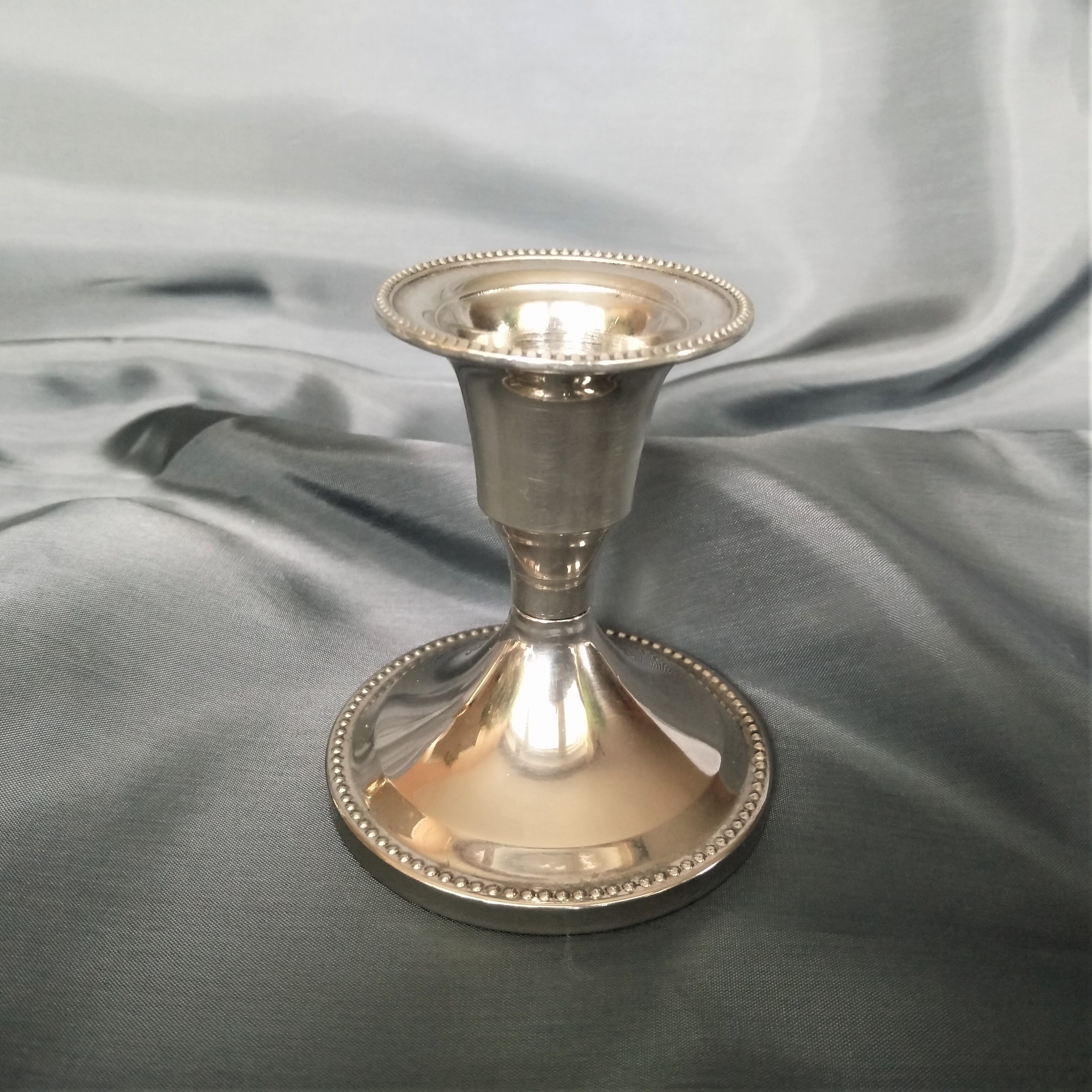 Candle holder chrome chrome beaded decoration