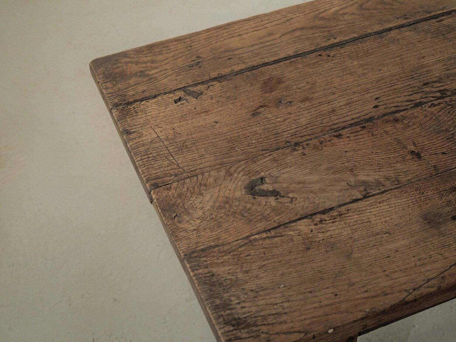 Handcrafted solid oak farmhouse table – France, 1950s
