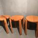 Set de trois tabourets rond en bois