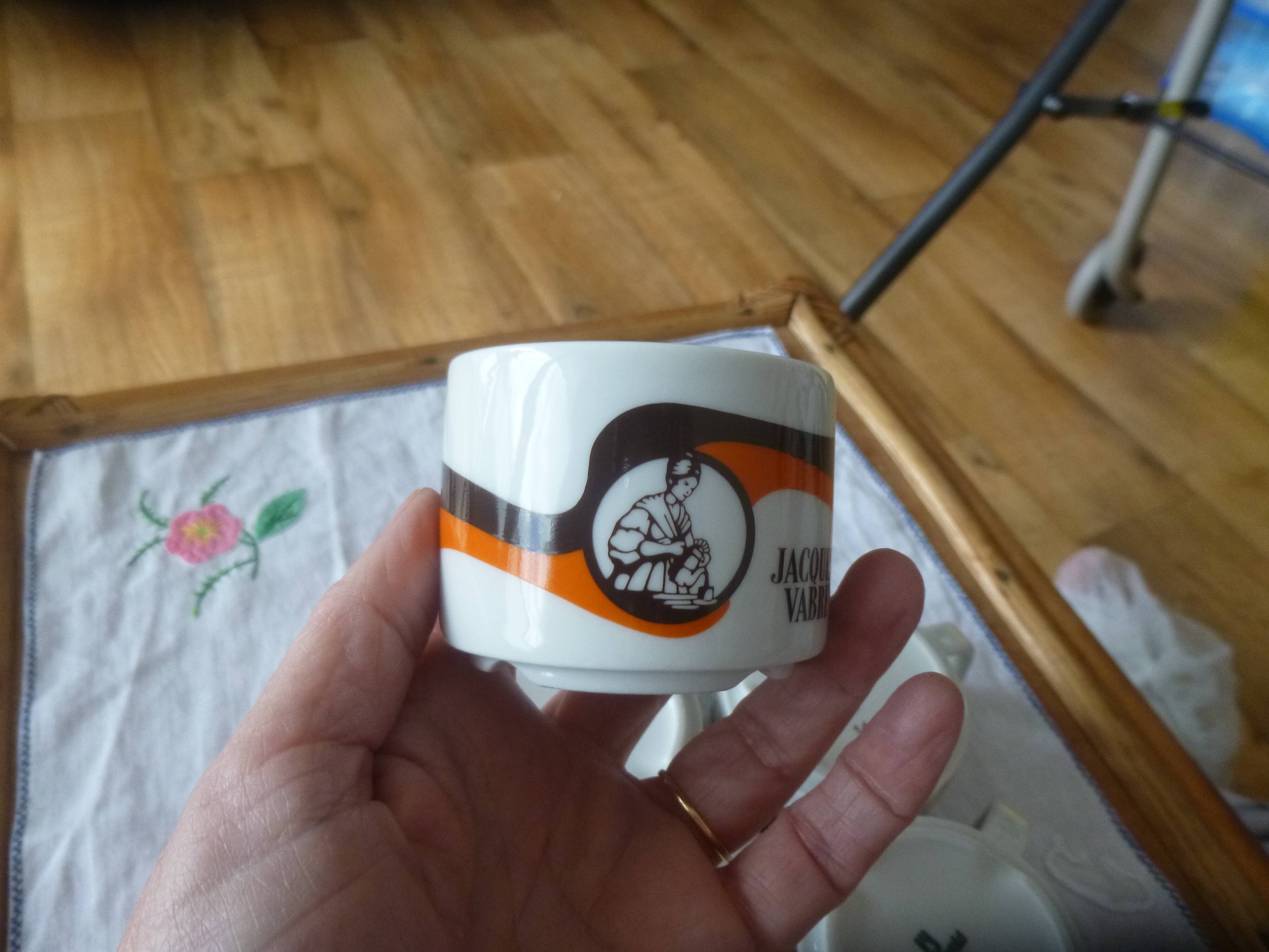 6 advertising coffee cups 70s Jacques Vabre