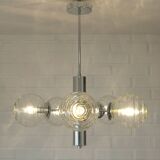 Vintage Pendant Light / Mid Century Modern Sputnik / Chrome Hanging Lamp