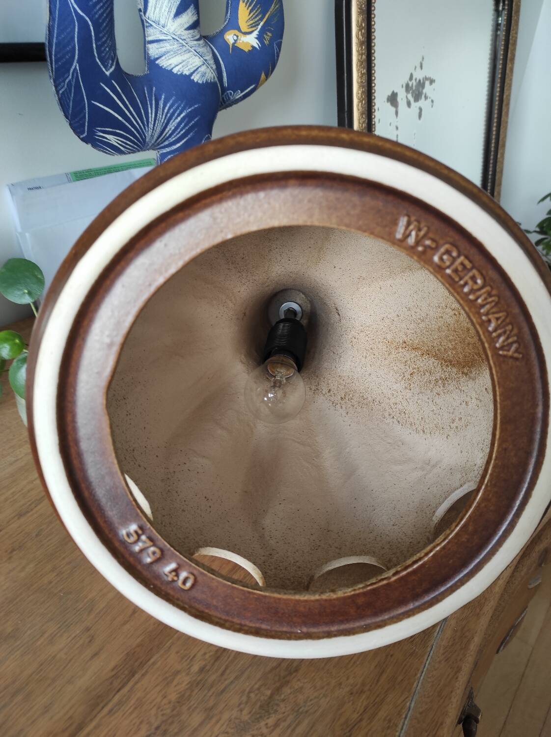 Vintage West Germany ceramic pendant light